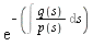 exp(-(Int(q(s)/p(s), s)))