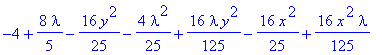 -4+8/5*lambda-16/25*y^2-4/25*lambda^2+16/125*lambda*y^2-16/25*x^2+16/125*x^2*lambda