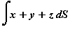 Int(x+y+z,S)