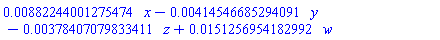 HFloat(0.008822440012754743)*x-HFloat(0.004145466852940909)*y-HFloat(0.0037840707983341102)*z+HFloat(0.015125695418299175)*w