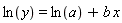 ln(y) = ln(a)+b*x