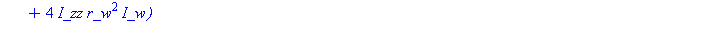 (Typesetting:-mprintslash)([diff(omega_L(t), t) = 1/2*(r_c^2*m_c*r_w^2*tau_L(t)-r_c^2*m_c*r_w^2*tau_R(t)+4*r_c^2*m_w*r_w^2*tau_L(t)+4*r_c^2*I_w*tau_L(t)+4*I_zz*r_w^2*tau_L(t)+4*I_zz*r_w^2*tau_R(t))/(r...