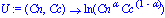 U := proc (Cn, Cc) options operator, arrow; ln(Cn^alpha*Cc^(1-alpha)) end proc