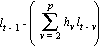 l[t-1]-(sum(h[v]*l[t-v], v = 2 .. p))
