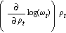 (diff(log(omega[t]), rho[t]))*rho[t]