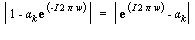 abs(1-alpha[k]*exp(-I*2*Pi*w)) = abs(exp(I*2*Pi*w)-alpha[k])