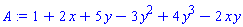 1+2*x+5*y-3*y^2+4*y^3-2*x*y