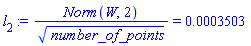 l[2] := Norm(W, 2)/number_of_points^(1/2) = 0.3503e-3