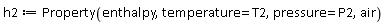 h2 := ThermophysicalData:-Property(enthalpy, temperature = T2, pressure = P2, air)