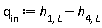 `#msub(mi("q",fontstyle = "normal"),mo("in"))` := h[1, L]-h[4, L]