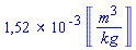 0.1520724915e-2*Units:-Unit(m^3/kg)