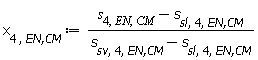 x[4, `EN,CM`] := Units:-Standard:-`*`(Units:-Standard:-`+`(s[4, EN, CM], Units:-Standard:-`-`(s[sl, 4, `EN,CM`])), Units:-Standard:-`/`(Units:-Standard:-`+`(s[sv, 4, `EN,CM`], Units:-Standard:-`-`(s[sl, 4, `EN,CM`]))))