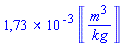 0.1725807046e-2*Units:-Unit(m^3/kg)