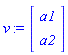 v := Vector(2, {(1) = a1, (2) = a2})