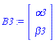 B3 := Vector(2, {(1) = alpha3, (2) = beta3})