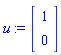 u := Vector(2, {(1) = 1, (2) = 0})