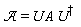 `&Ascr;` = U*A*`#msup(mi("U"),mo("&dagger;"))`