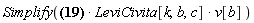 Simplify(((B[c](X) = -Physics[LeviCivita][c, m, n]*Physics[d_][n](A[m](X), [X]))*LeviCivita[k, b, c])*v[b])