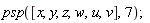 psp([x, y, z, w, u, v], 7)