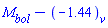 M[bol]-(-1.44)[v]
