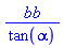 bb/tan(alpha)