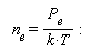 `  n`[e] = P[e]/(k*T)