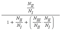 N[II]/(N[I]*(1+N[II]/N[I]+N[III]/N[II]*(N[II]/N[I])))