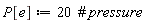 P[e] := 20
