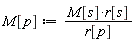 M[p] := M[s]*r[s]/r[p]