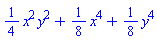 (1/4)*x^2*y^2+(1/8)*x^4+(1/8)*y^4