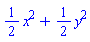 (1/2)*x^2+(1/2)*y^2