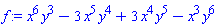 x^6*y^3-3*x^5*y^4+3*x^4*y^5-x^3*y^6