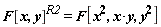 F[x, y]^R2 = F[x^2, x*y, y^2]