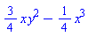 (3/4)*x*y^2-(1/4)*x^3