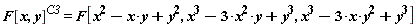 F[x, y]^C3 = F[x^2-x*y+y^2, x^3-3*x^2*y+y^3, x^3-3*x*y^2+y^3]