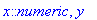 x::numeric, y