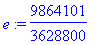 e := 9864101/3628800