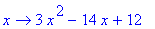 proc (x) options operator, arrow; 3*x^2-14*x+12 end...