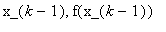 x_(k-1), f(x_(k-1))