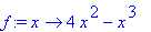 f := proc (x) options operator, arrow; 4*x^2-x^3 en...