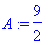 A := 9/2