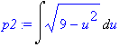 p2 := Int(sqrt(9-u^2),u)