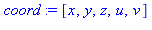 coord := [x, y, z, u, v]