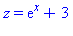 z = exp(x)+3
