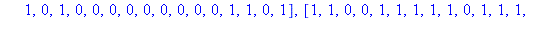 [[0, 1, 1, 1, 0, 0, 0, 1, 1, 0, 0, 0, 0, 1, 0, 1, 1, 0, 1, 1, 1, 0, 1, 0, 0, 0, 1, 0, 0, 0, 0, 1, 1, 1, 0, 1, 1, 1, 0, 1, 1, 0, 0, 1, 0, 0, 0, 1], [0, 1, 0, 0, 1, 0, 0, 0, 1, 0, 0, 1, 1, 0, 0, 1, 1, 1...