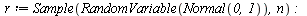 restart; -1; randomize(); -1; with(Statistics); -1; `:=`(a, 0); -1; `:=`(b, .1); -1; `:=`(n, 1000); -1; `:=`(r, Sample(RandomVariable(Normal(0, 1)), n)); -1; `:=`(s[1], 0); -1; for i from 2 to n do `:...