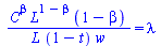 `/`(`*`(`^`(C, beta), `*`(`^`(L, `+`(1, `-`(beta))), `*`(`+`(1, `-`(beta))))), `*`(L, `*`(`+`(1, `-`(t)), `*`(w)))) = lambda