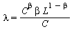 lambda = `/`(`*`(`^`(C, beta), `*`(beta, `*`(`^`(L, `+`(1, `-`(beta)))))), `*`(C))