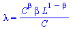 lambda = `/`(`*`(`^`(C, beta), `*`(beta, `*`(`^`(L, `+`(1, `-`(beta)))))), `*`(C))