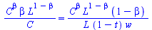 `/`(`*`(`^`(C, beta), `*`(beta, `*`(`^`(L, `+`(1, `-`(beta)))))), `*`(C)) = `/`(`*`(`^`(C, beta), `*`(`^`(L, `+`(1, `-`(beta))), `*`(`+`(1, `-`(beta))))), `*`(L, `*`(`+`(1, `-`(t)), `*`(w))))